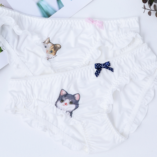 Cat printed milk silk panties PL20481