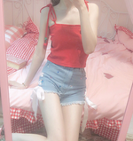 Knitted cherry suspender top PL20519