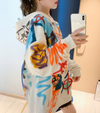 Graffiti printed hooded sweater PL20790