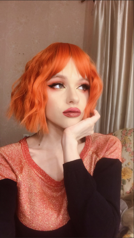 Kim Hyun A dirty orange wig PL20652