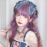 Purple long curly wig PL50482