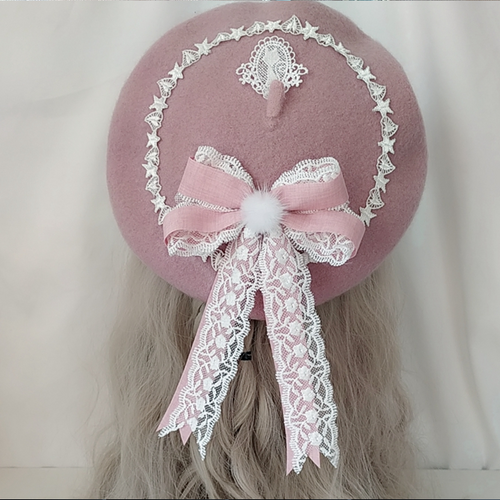 Lace Bowknot Beret PL50749