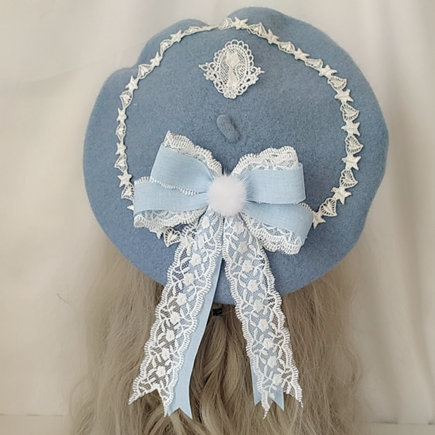 Lace Bowknot Beret PL50749