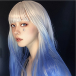 Blue and white gradient wig PL50798