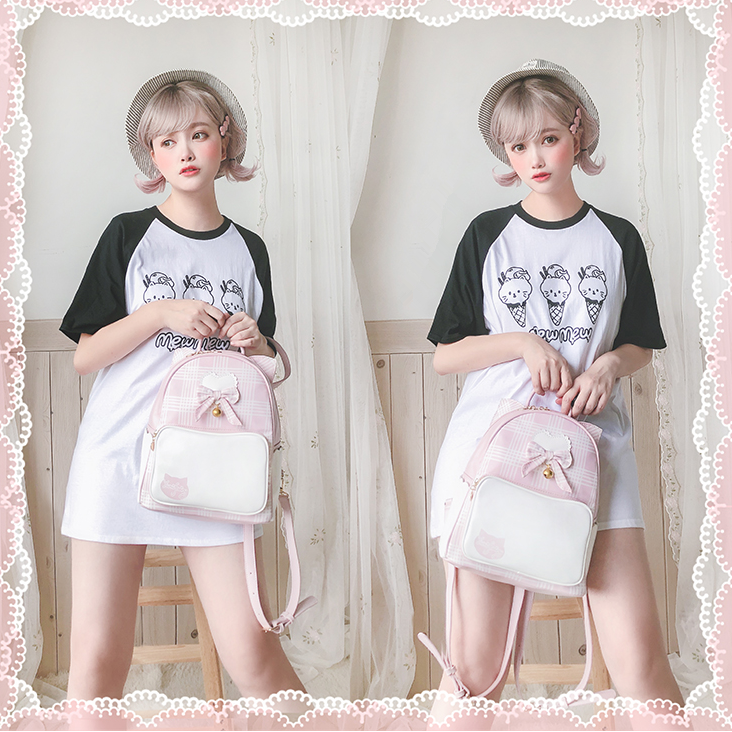 Cute cat ear backpack PL50987