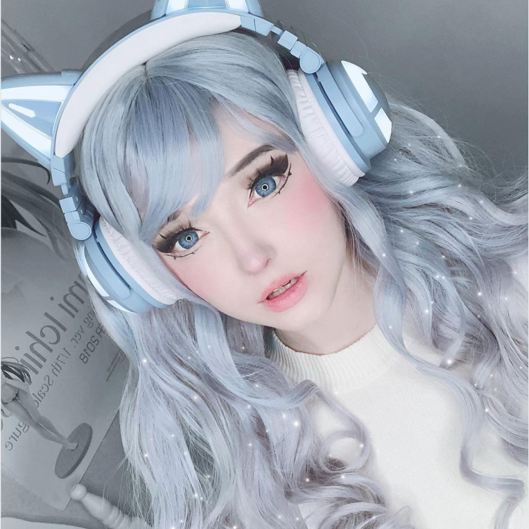 Lolita blue-gray gradient wig PL20265