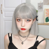 Short straight silver gray wig PL51849