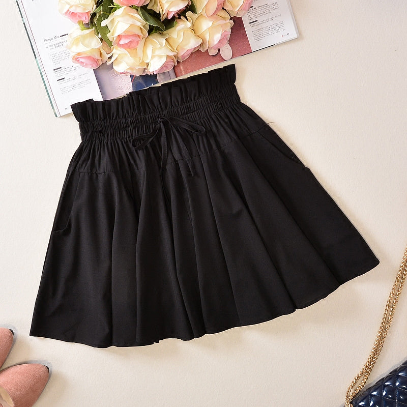 Lolita pleated half-length elastic skirt      PL20142