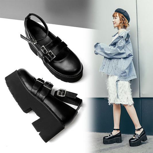 Harajuku style thick bottom leather shoes PL20680