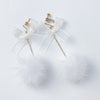 Bow hair ball earrings PL50898