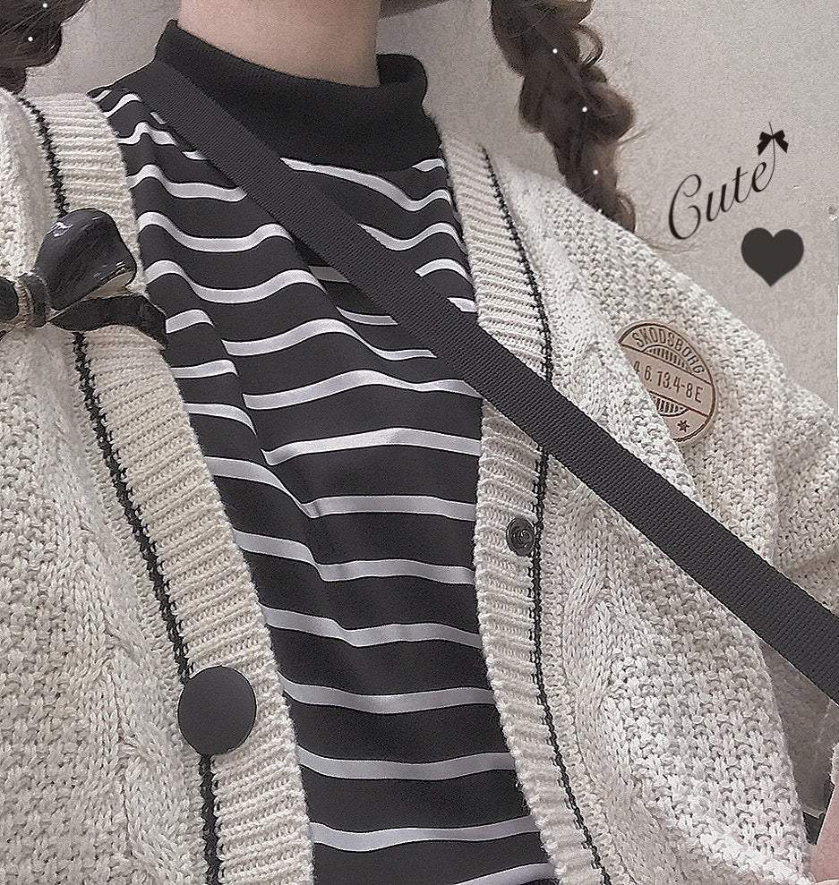 Striped long sleeve bottoming shirt PL21123