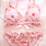 Strawberry Plaid Girl Underwear Set PL10257