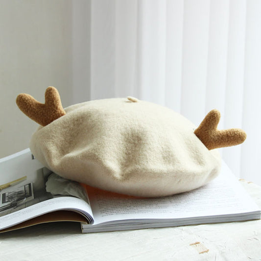 Wool antler beret PL10195