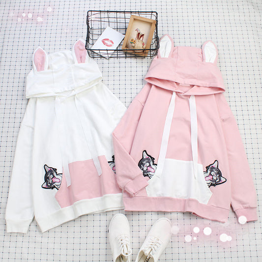 Cat embroidery sweatshirt PL50597