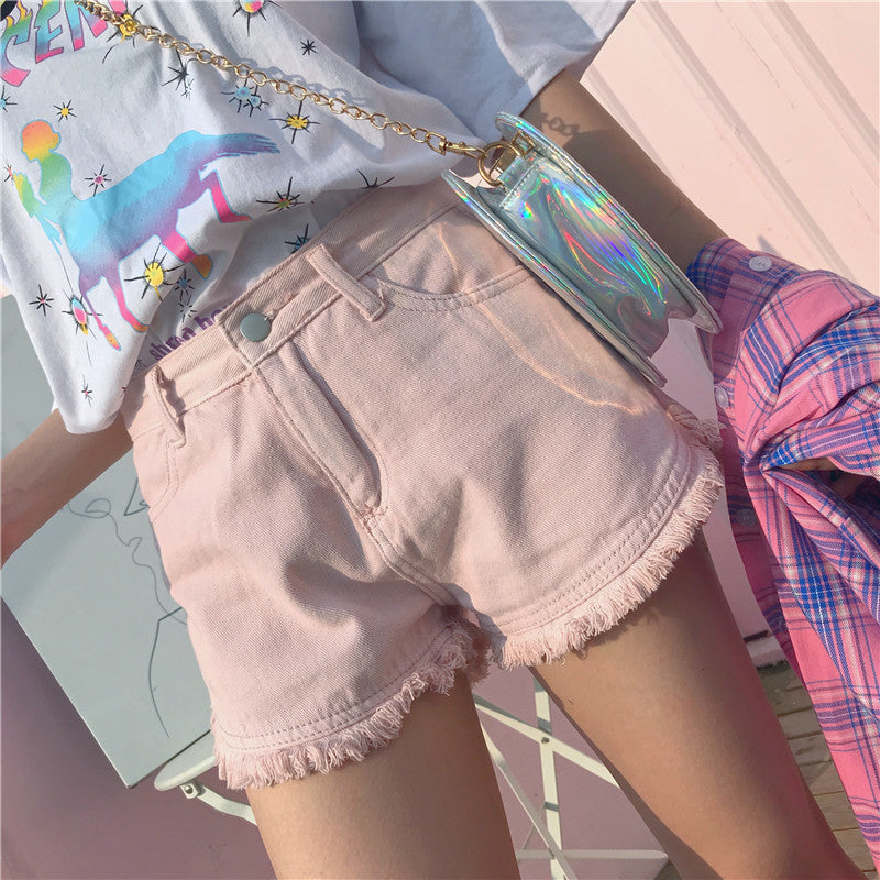 High waist denim shorts PL20471