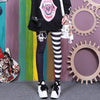 Black and white Skull Heads stitching pants PL20386