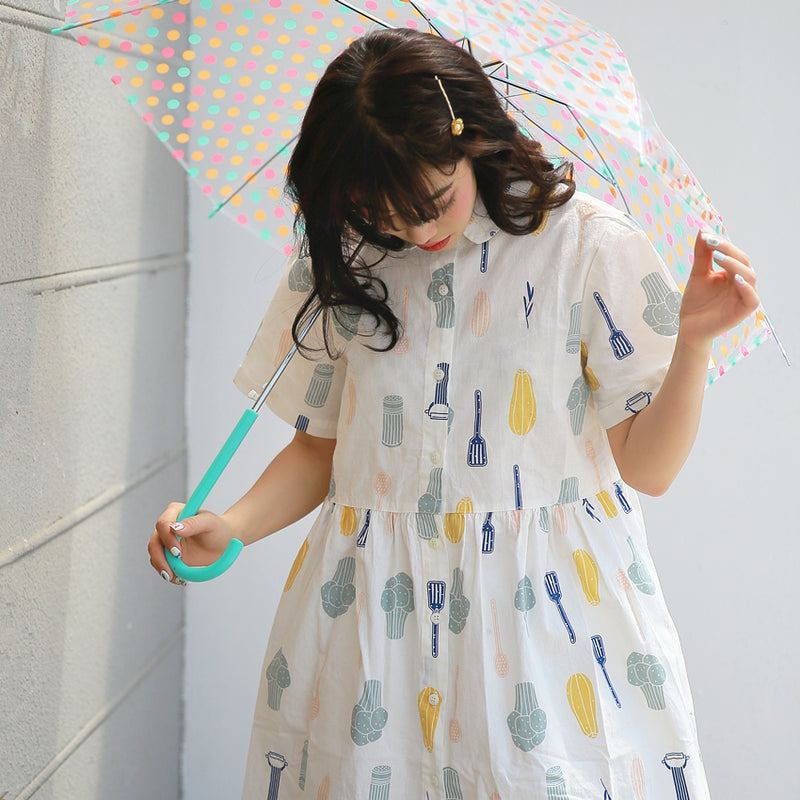 Harajuku Printed Loose Short Sleeve Dress PL51400