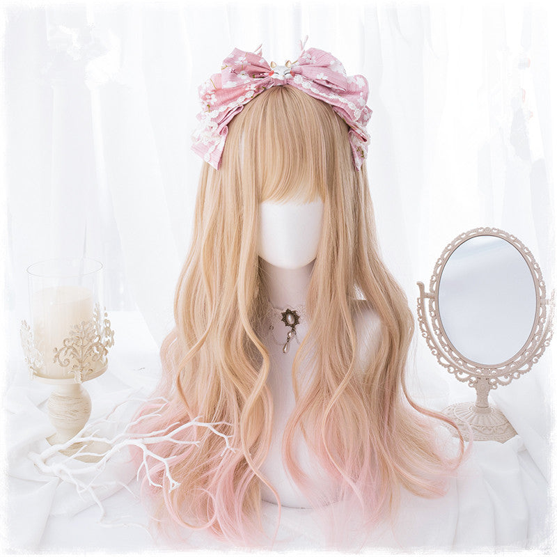 Lolita apricot pink gradient wig PL20259