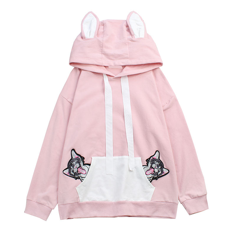 Cat embroidery sweatshirt PL50597