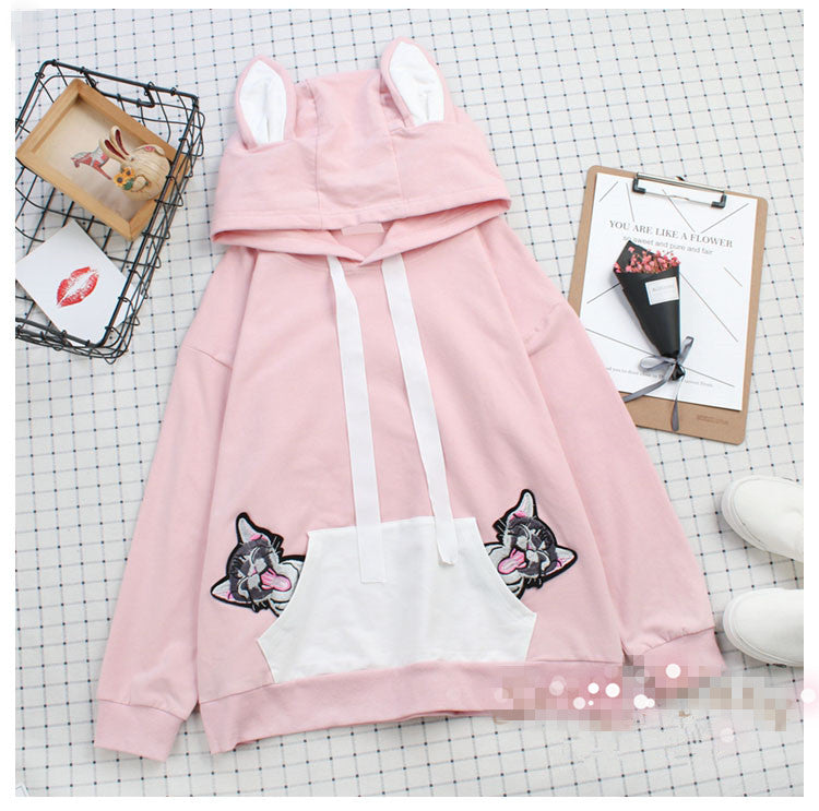 Cat embroidery sweatshirt PL50597