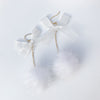 Bow hair ball earrings PL50898