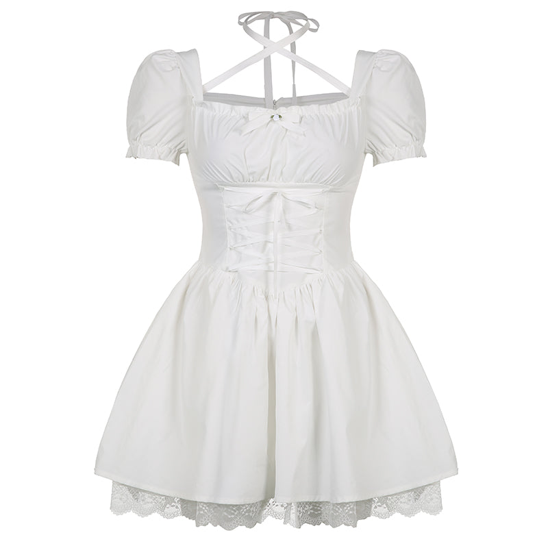 Cute white dress PL30089