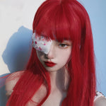 red long straight wig  PL52609